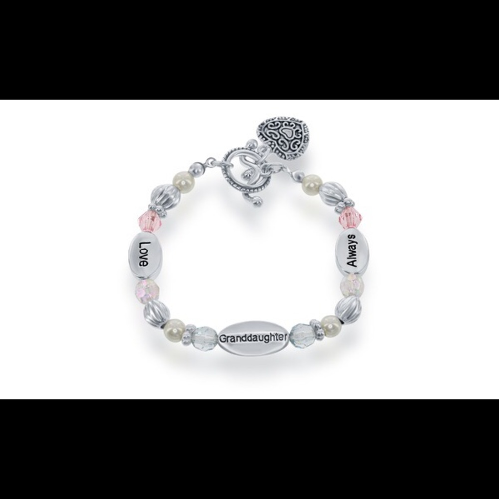 Silvertone 6 Love, Granddaughter, Always Bracelet
